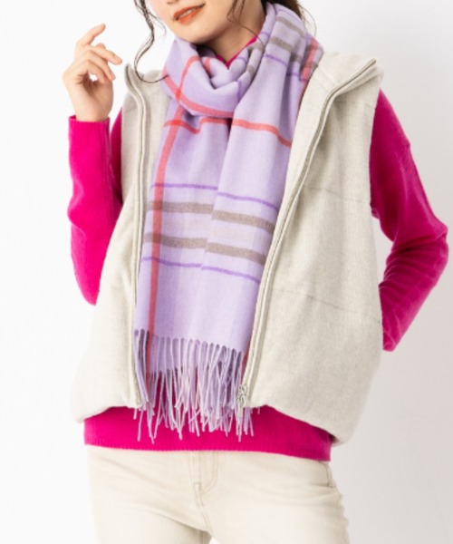 ストール マフラー カシミヤ100％紡毛やわらかタッチストール 大判