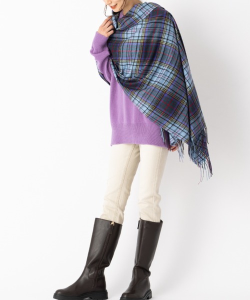 ストール マフラー カシミヤ100％紡毛やわらかタッチストール 大判