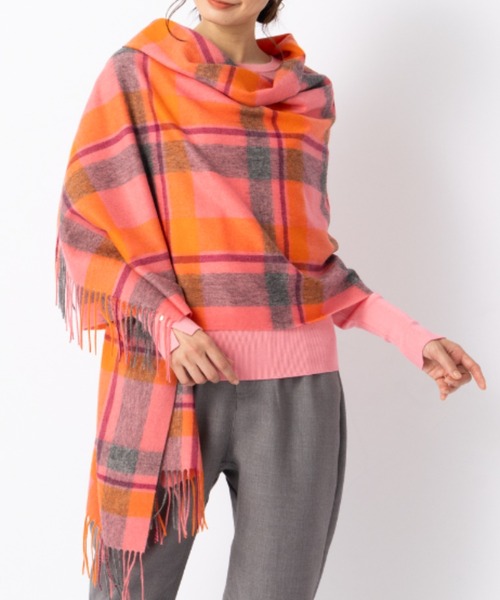 ストール マフラー カシミヤ100％紡毛やわらかタッチストール 大判