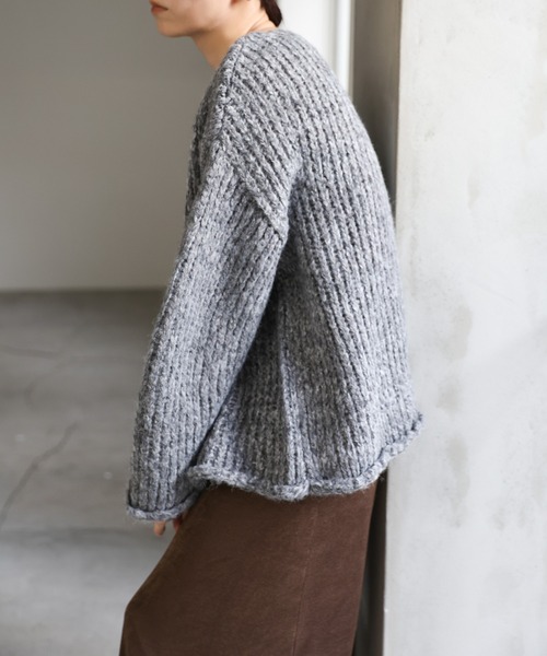 セオリー ✨️グレーのミックスニット アルパカ混 select MOCA（セレクトモカ） ニット セーター アルパカタッチミックス