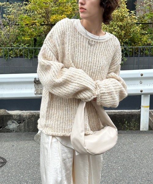 ニット セーター アルパカタッチミックスカラーニット レディース select MOCA ニット セーター アルパカタッチミックスカラー