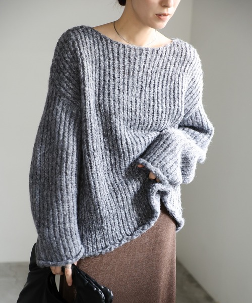 セオリー ✨️グレーのミックスニット アルパカ混 NATURAL BEAUTY BASIC（ナチュラルビューティーベーシック） ニット