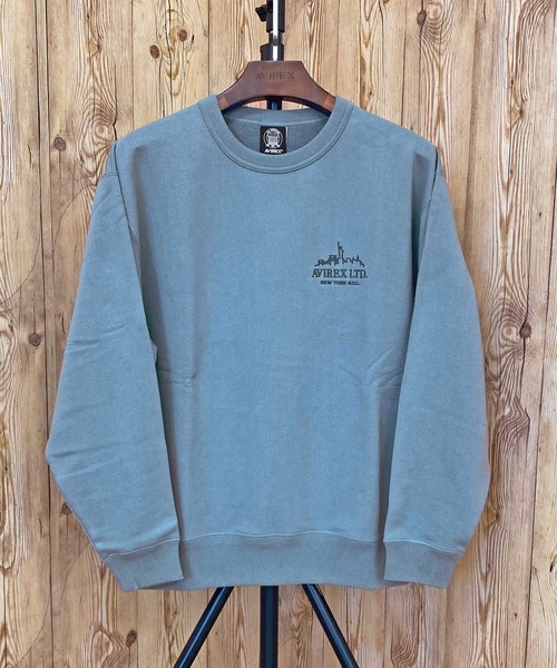 Jackman NYCロゴ ソリッドグレー トレーナー AVIREX トレーナー スウェット VARSITY LOGO NYC CREWNECK SWEAT