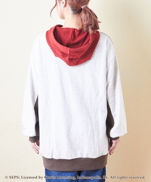 パーカー CUBE SUGAR×The Saturday Evening Post プリントスウェットプルオーバーパーカー レディース メンズ CUBE SUGAR パーカー SUGAR×The Saturday Evening Post プリント