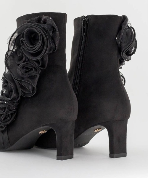 RANDA（ランダ） ブーツ ローズモチーフショートブーツ レディース