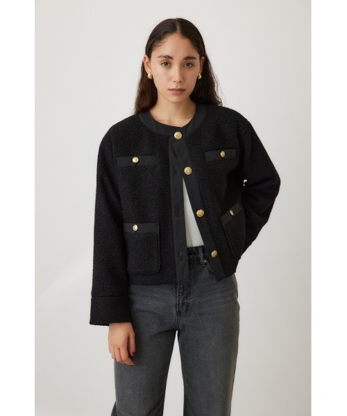 crie conforto ジャケット ノーカラージャケット カーリーツイード