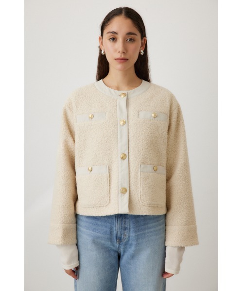 crie conforto ジャケット ノーカラージャケット カーリーツイード