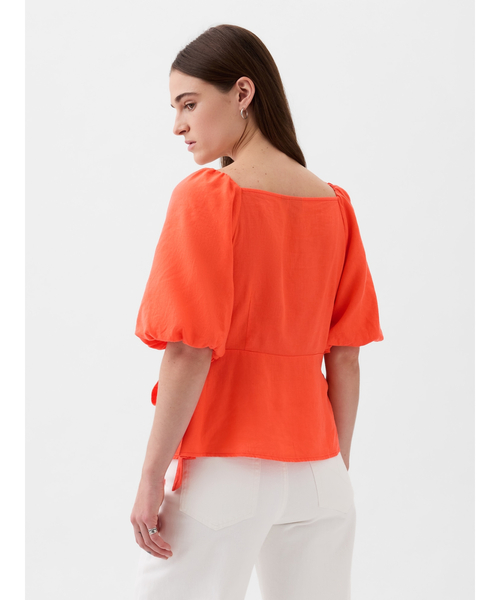 [GAP] короткий рукав блуза X-SMALL черный женский 
