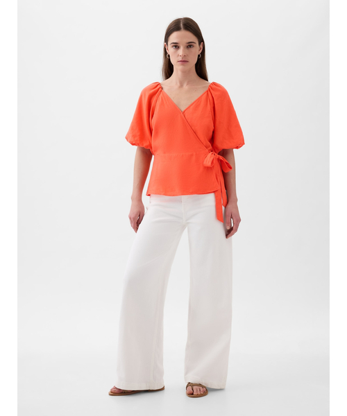 [GAP] короткий рукав блуза X-SMALL черный женский 