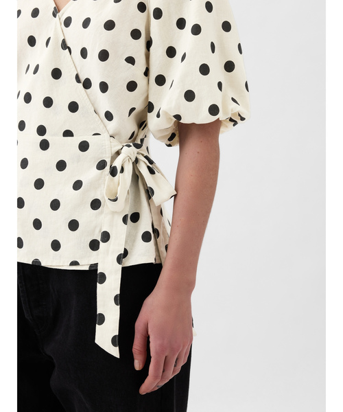 [GAP] короткий рукав блуза X-SMALL черный женский 