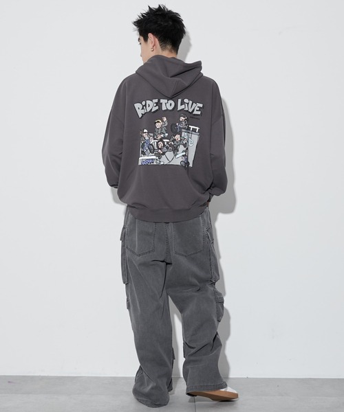 パーカー ∴WEGO/別注NEW JACKグラフィックプルパーカー メンズ