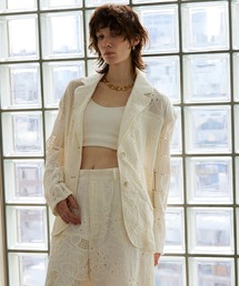 ジャケット・アウター MAISONSPECIAL Lace Fabric Docking Jacket MAISON SPECIAL｜Lace Fabric Docking Jacket | Rakuten Fashion