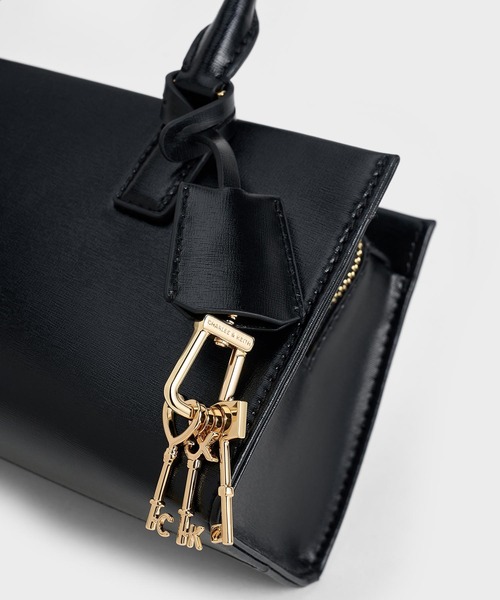 Kerry ミニケリー トートバッグ CHARLES & KEITH Kerry ミニケリー トートバッグ（MulberryPlum