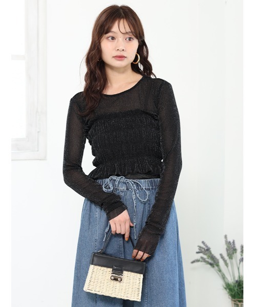 tシャツ 「WilliamMorris」ビスチェライクシアーチュールトップス レディース WilliamMorris】ビスチェライクシアーチュールトップス（Tシャツ