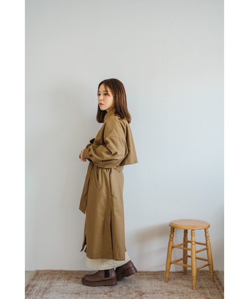 「Amourire」 トレンチコート M アイボリー レディース_画像5