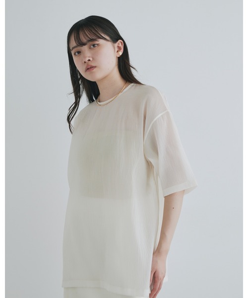 tシャツ 「kiehtova」SHEER FABRIC SHIRT/シアー ファブリック シャツ レディース kiehtova tシャツ 「kiehtova」SHEER FABRIC SHIRT/シアー