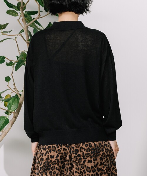 SATUR ニットポロカーディガン FREAK'S STORE ニット セーター リネンブレンド サマーポロ