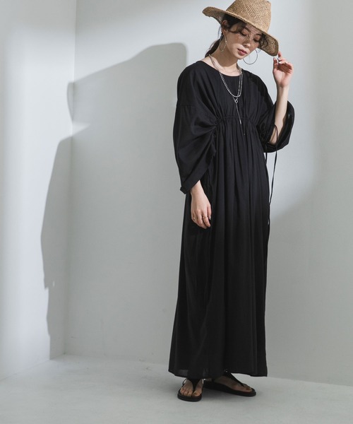 ワンピース SheenaM bohmal ワンピース 前後2wayドロストシャーリングロング