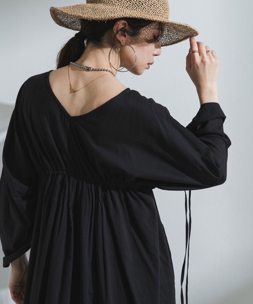 ワンピース SheenaM bohmal ワンピース 前後2wayドロストシャーリングロング