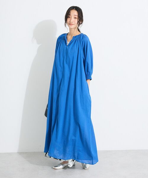 ワンピース ブルー 2WAY CRAFT STANDARD BOUTIQUE ワンピース 2WAY綿ボイルギャザー