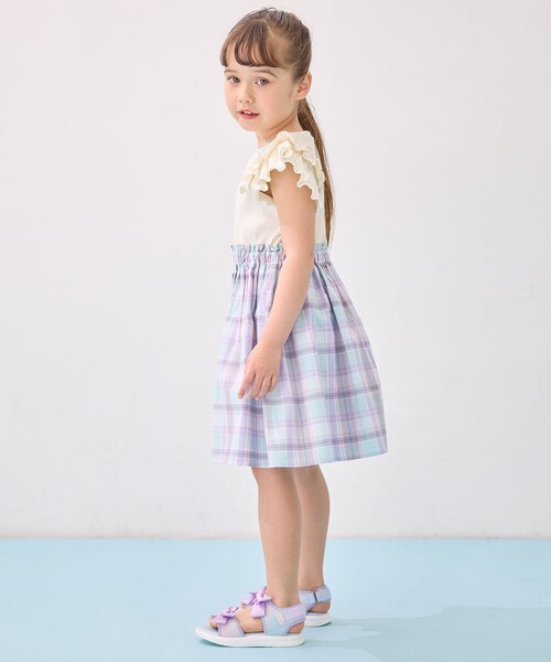any FAM ワンピース チェック ドッキングワンピース キッズ 子供