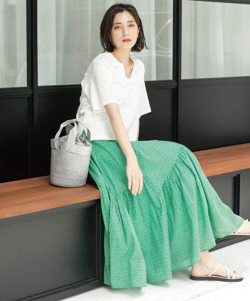 スカート ギャザーフレアスカート/オーガニックコットン混「洗濯機洗い可」 | OPAQUE.CLIP | 02