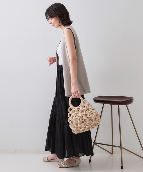 スカート ギャザーフレアスカート/オーガニックコットン混「洗濯機洗い可」 | OPAQUE.CLIP | 18