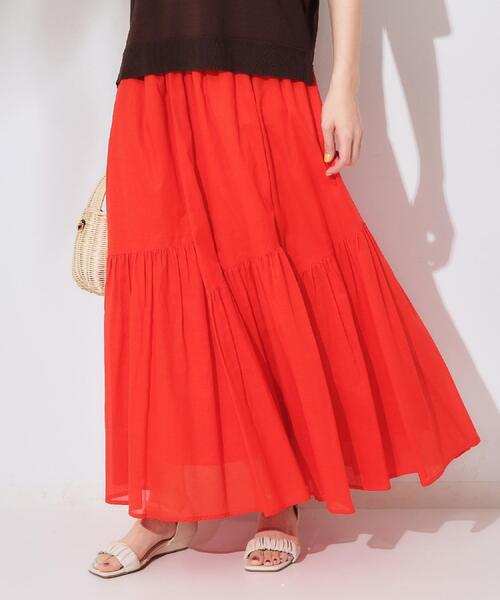 スカート ギャザーフレアスカート/オーガニックコットン混「洗濯機洗い可」 | OPAQUE.CLIP | 16