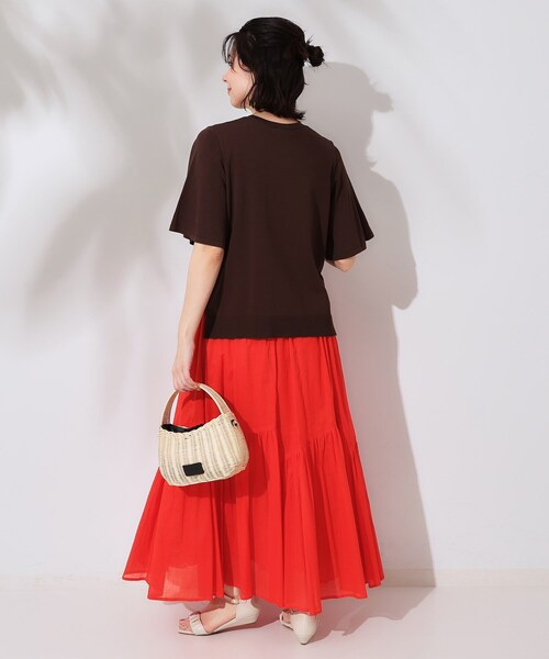 スカート ギャザーフレアスカート/オーガニックコットン混「洗濯機洗い可」 | OPAQUE.CLIP | 13