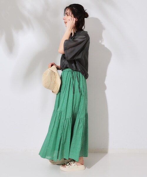スカート ギャザーフレアスカート/オーガニックコットン混「洗濯機洗い可」 | OPAQUE.CLIP | 09