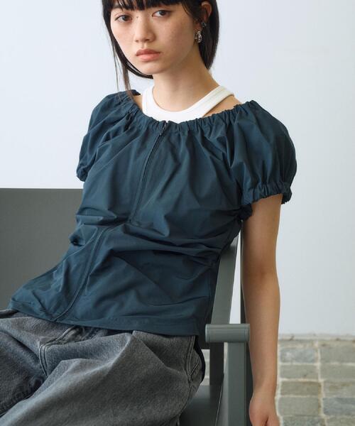 ブラウス シャツ sporty gathered blouse レディース