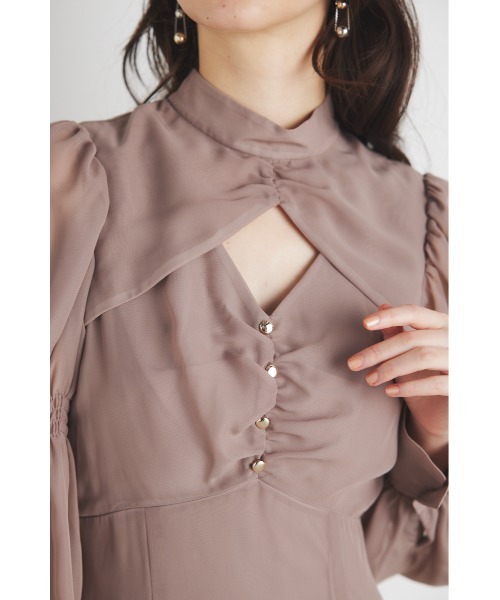 rienda 「rienda」 長袖ワンピース SMALL ベージュ レディース