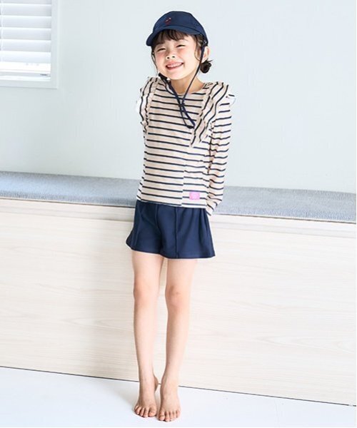 petit main and D. 水着 「SWIM」ショルダーフリルセットアップ キッズ