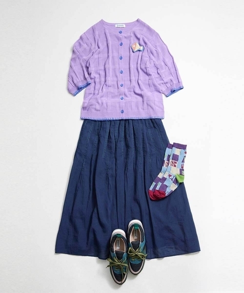 Jocomomola（ホコモモラ） カーディガン Pez nandador お魚ブローチ