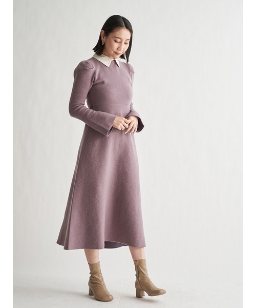 SNIDEL（スナイデル） ニットワンピース ONE SIZE パープル レディース