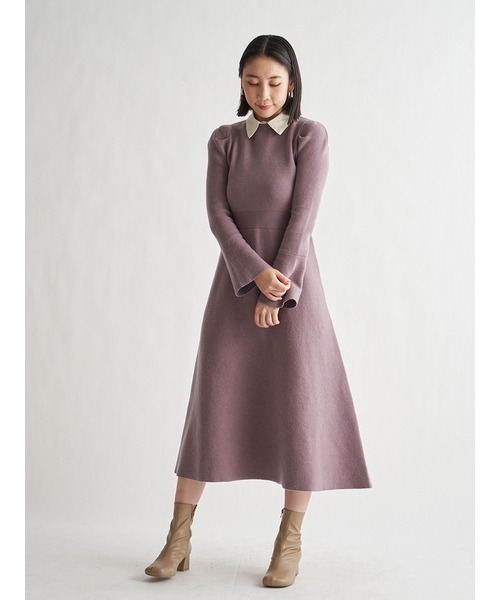 SNIDEL（スナイデル） ニットワンピース ONE SIZE パープル レディース