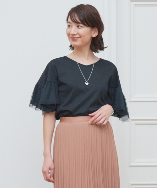 「ANAYI」 半袖カットソー 38 ブラック レディース