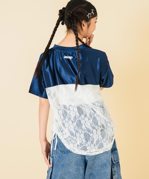 ANAP GiRL（アナップガール） tシャツ レース 切り替え ゲームシャツ 