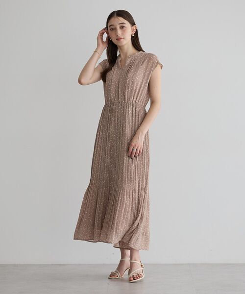 YECCA VECCA ワンピース 小花柄プリーツワンピース(2