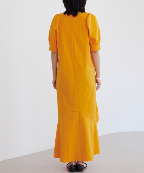 「LAVEANGE」 半袖ワンピース 3L ベージュ レディース_画像6