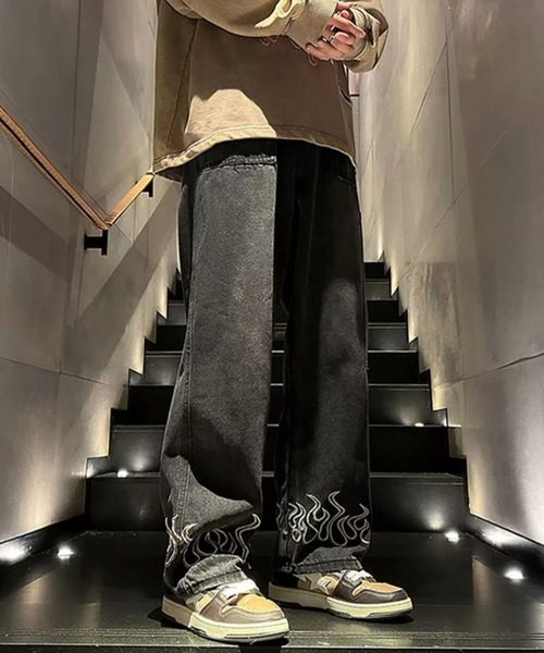 「SHEPP」 加工デニムパンツ L ブルー メンズ