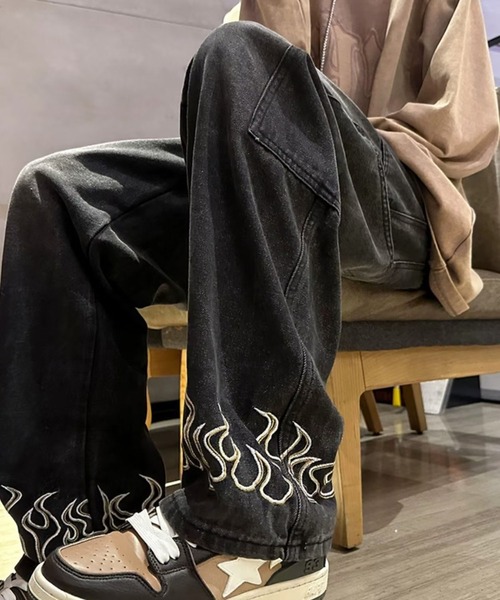 「SHEPP」 加工デニムパンツ L ブルー メンズ