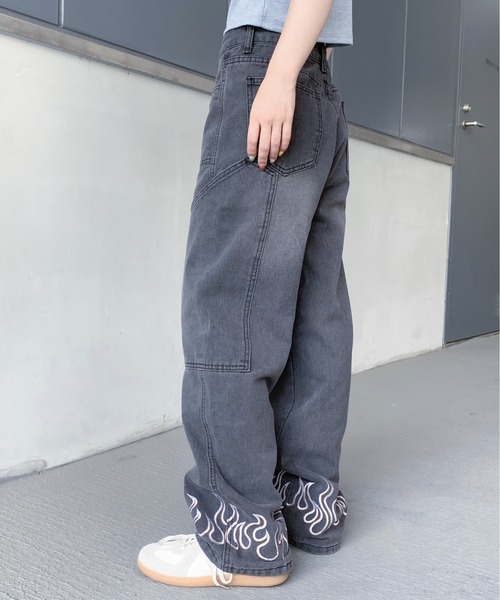 「SHEPP」 加工デニムパンツ L ブルー メンズ