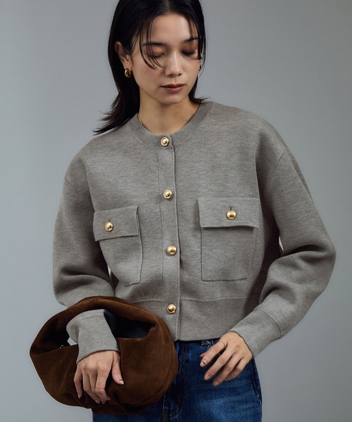 SALON adam et rope' カーディガン 「WEB限定」スウェットライク