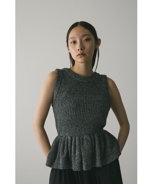 タンクトップ ノースリーブ 2WAYペプラムニットタンク レディース STYLEMIXER タンクトップ ノースリーブ 2WAYペプラムニット