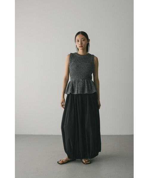 STYLEMIXER タンクトップ ノースリーブ 2WAYペプラムニット