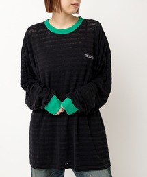 RNA（アールエヌエー） tシャツ M2528 ボーダーBIGロンT レディース