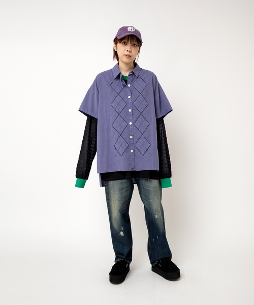tシャツ M2528 ボーダーBIGロンT レディース M2528 ボーダーBIGロンT(M ブラック/ホワイト): トップス - RNA