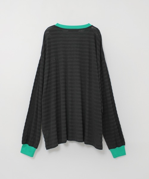 tシャツ M2528 ボーダーBIGロンT レディース M2528 ボーダーBIGロンT(M ブラック/ホワイト): トップス - RNA