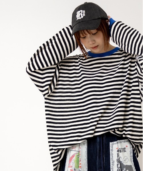 tシャツ M2528 ボーダーBIGロンT レディース RNA tシャツ M2528 ボーダーBIGロンT レディース : ZOZOTOWN